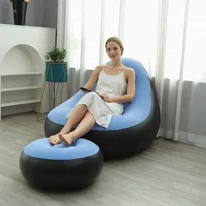 Sofá Inflable con Reposapiés Compacto