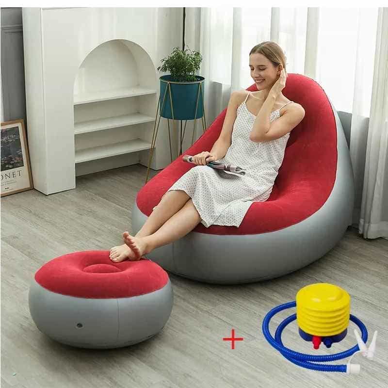 Sofá Inflable con Reposapiés Compacto