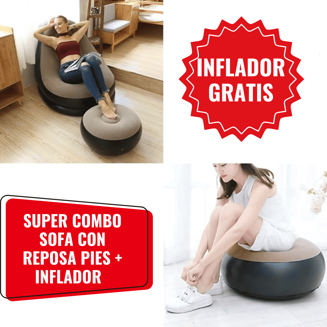 Sofá Inflable con Reposapiés Compacto